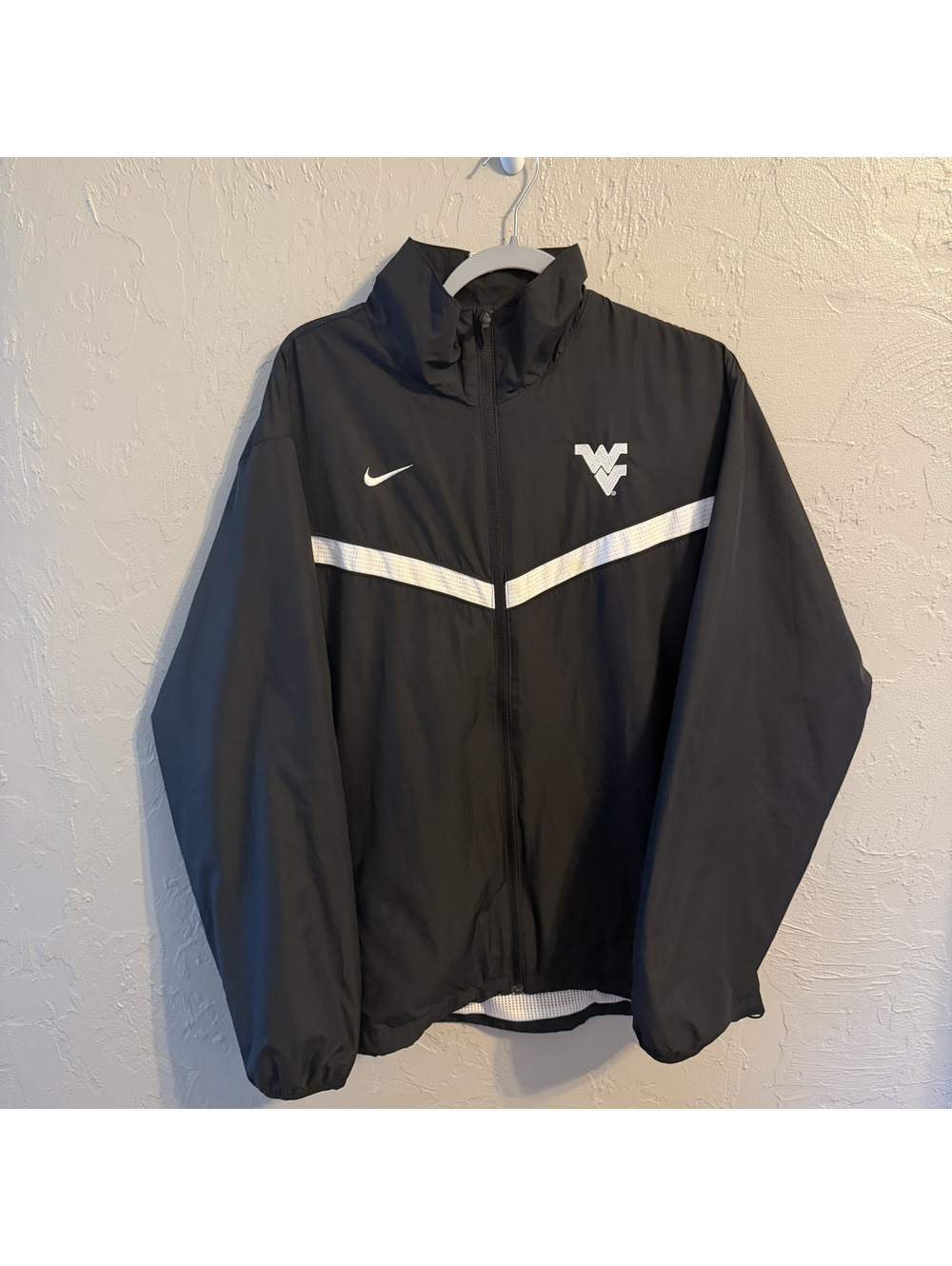 Nike Dri-FIT West Virginia Mountaineers Windbreaker Mens Large Black Full Zip